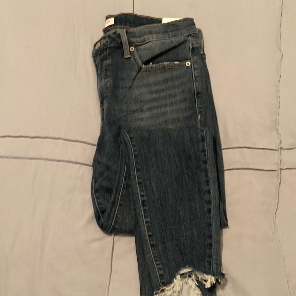 NWT Lucky Brand Ava Mid Rise Skinny size 12/31 frayed hem jeans